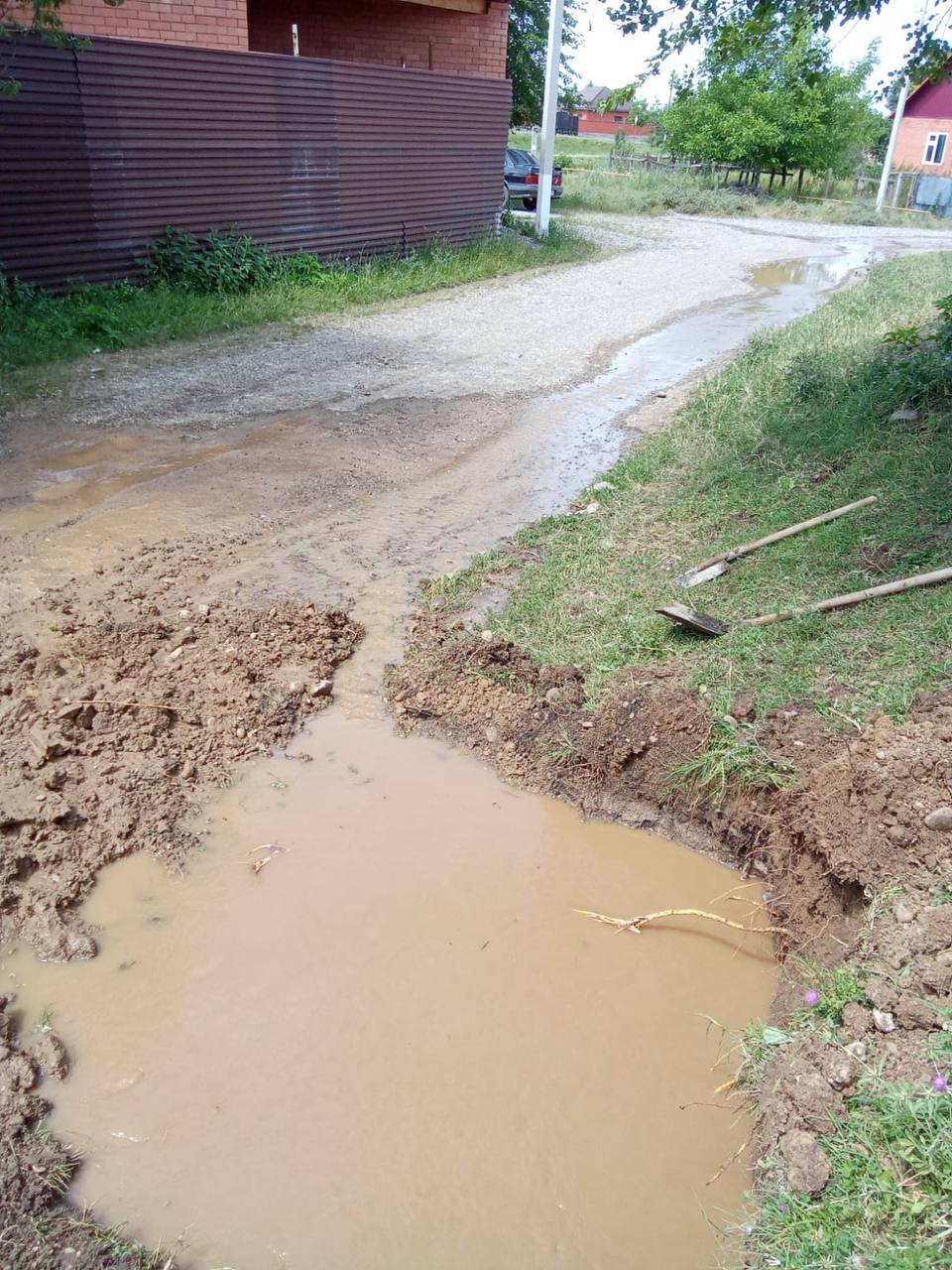 Работы по ремонту центрального водопровода в с.п. Али-Юрт.